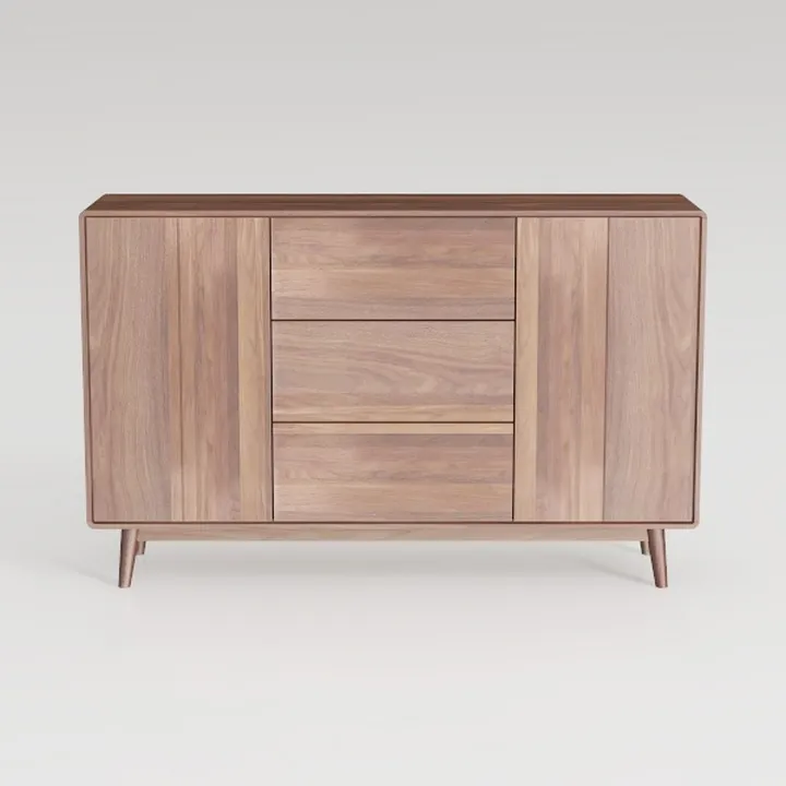 Fluted Sideboard Buffet Cabinet, 46.5" Modern