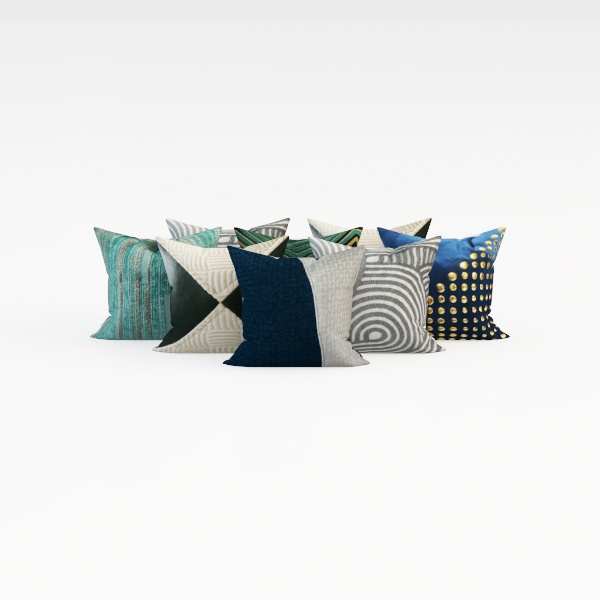 Blue and Gray Floral Pillow Covers 12x20 Set of 2