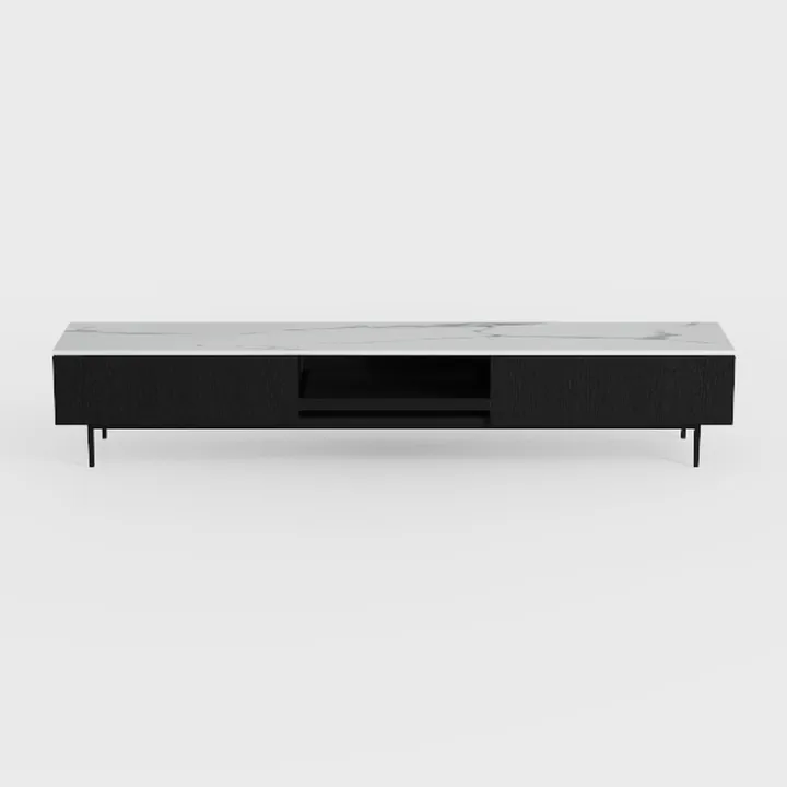 Modern Minimalist Marble Top Solid Wood TV Stand 3D Model
