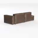 Minimalist Brown Leather Sectional Sofa 3D Model Left 45 Degree View