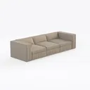 Minimalist Beige Fabric Extra Large Sofa 3D Model Right 45 Degree View