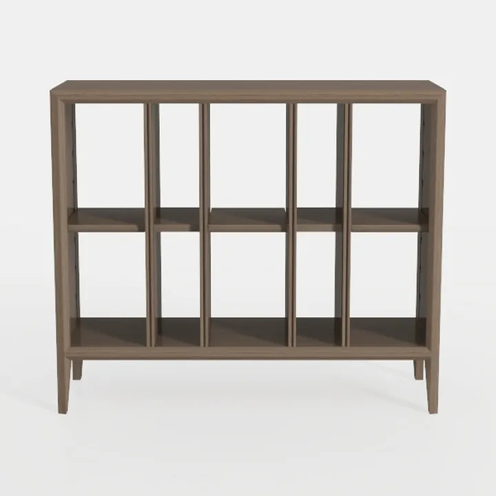 Minimalist Solid Wood Open Storage Bookshelf 3D Model