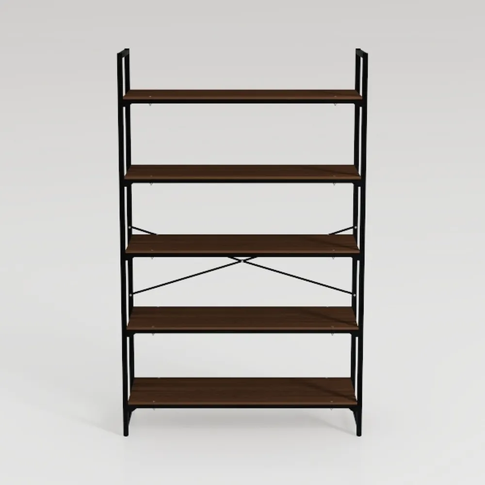 HCHQHS Bookshelf, 5-Tier Industrial Bookcase