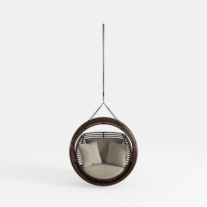 Jaya 26.5 in. 1-Person Brown Metal Patio Swing Out