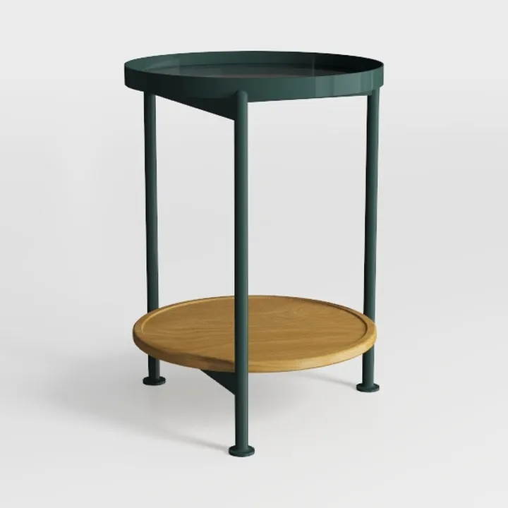 Modern Metal End Table, Round Side Table Indoor