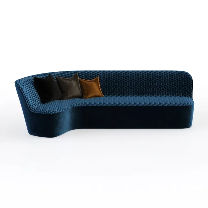Benjara Chad 74 Inch Curved Loveseat, Channel Tuft