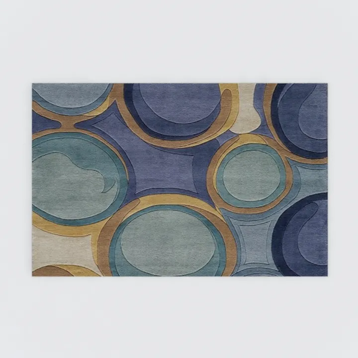 Modern Abstract Pattern Wool Area Rug 3D Model
