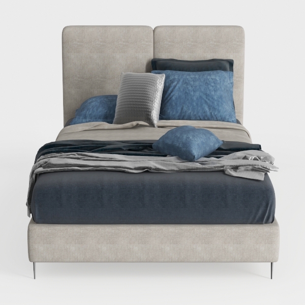 Pemberly Row Traditional Fabric King Bed in Cozy S