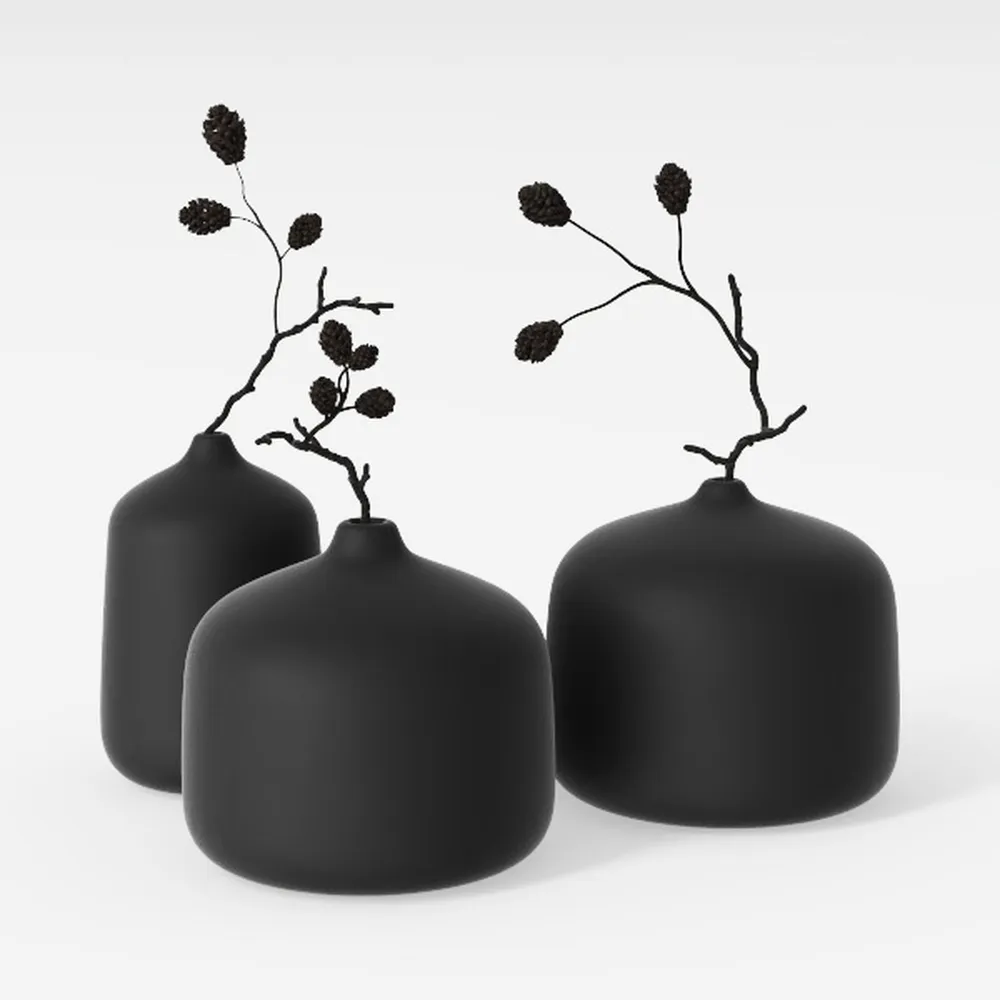 Ceramic Vase Black White Round Ball Flower Arranger Table Top Hydroponic Container Living Room Office Bookcase Flower Vase New