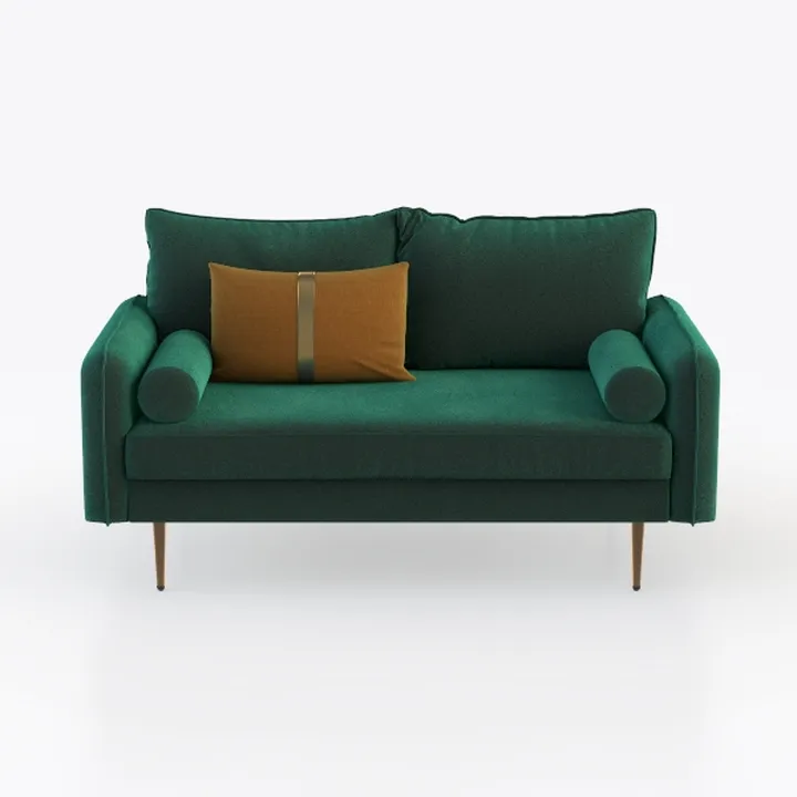 Ameli Velvet Living Room Loveseat in Green