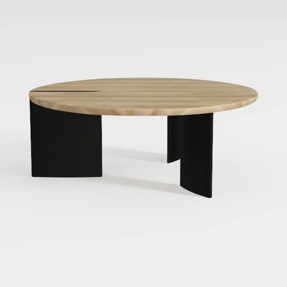 DUOMAY Modern Marble Round Coffee Table, 32'' Grey