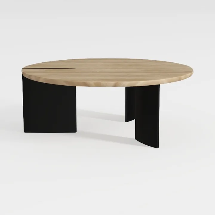 DUOMAY Modern Marble Round Coffee Table, 32'' Grey