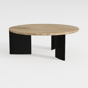 DUOMAY Modern Marble Round Coffee Table, 32'' Grey