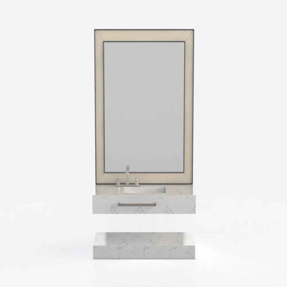 24x36 Inch Gold LED Bathroom Mirror with Front and