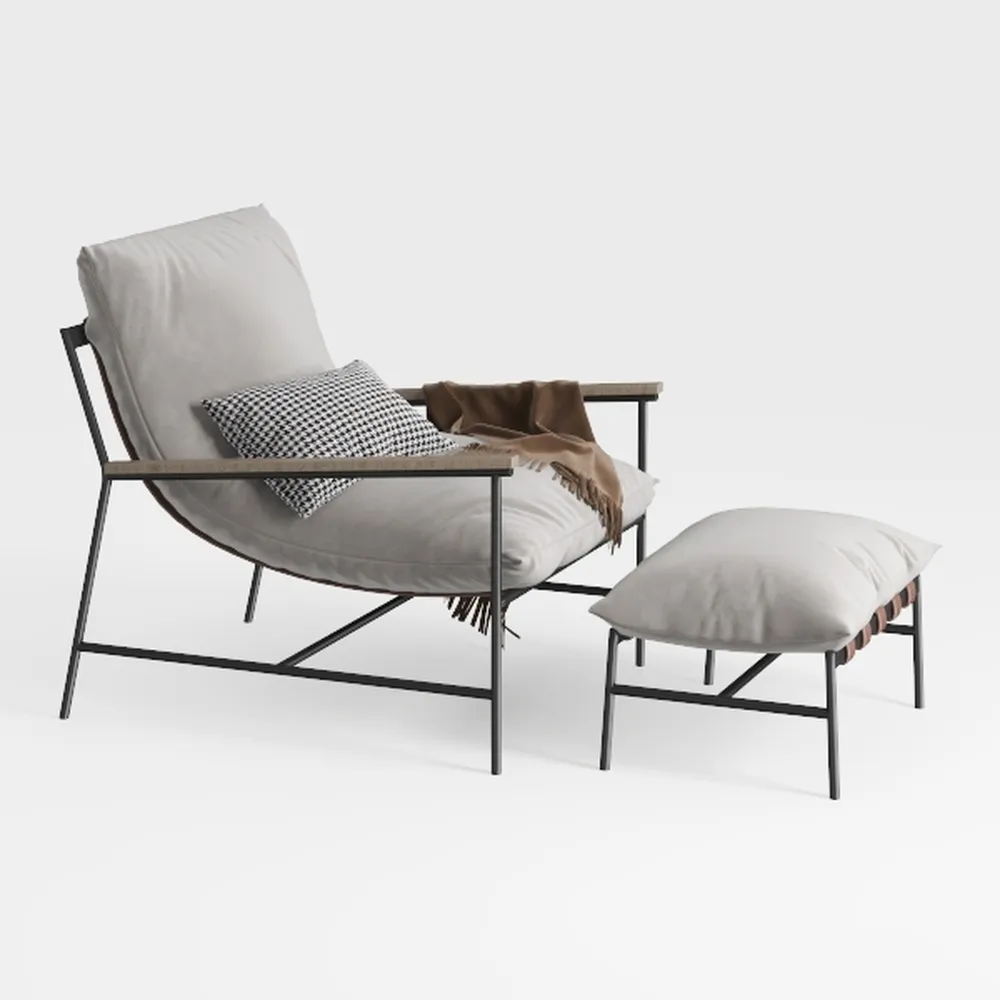 LukeAlon Modern Linen Accent Armchairs Set of 2