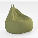 Minimalist Fabric Bean Bag Chair with Carry Strap 3D Model Right 45 Degree View