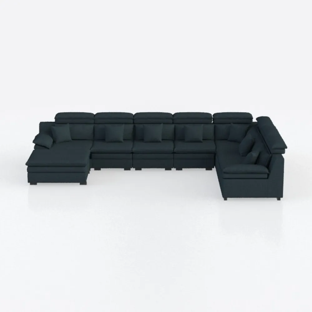 110 * 55" Modern U-Shaped Sectional Sofa with Wais