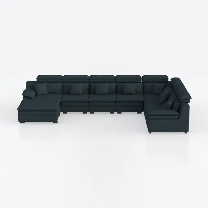 110 * 55" Modern U-Shaped Sectional Sofa with Wais