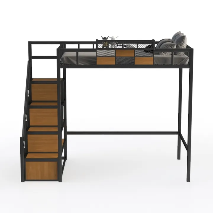 Oigavfd Twin Loft Bed with Desk and Built in Charg