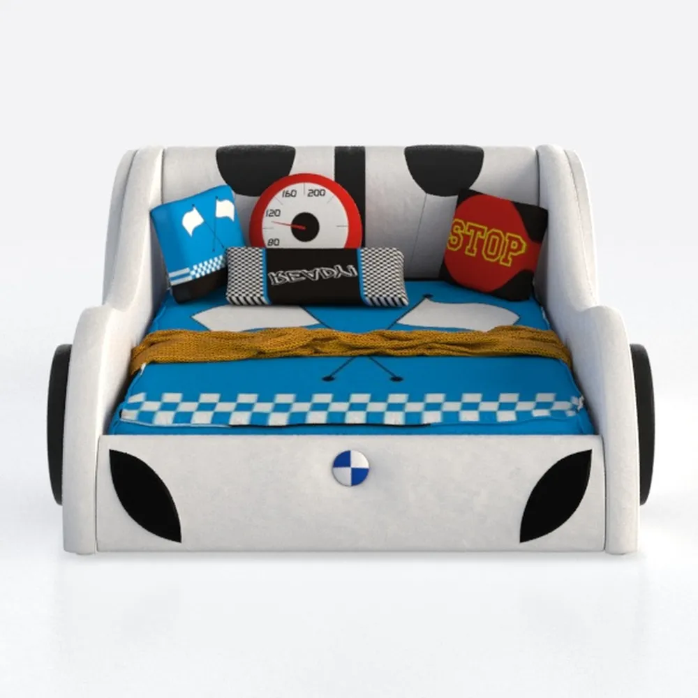 Bellemave Twin Size Race Car-Shaped Platform Bed w