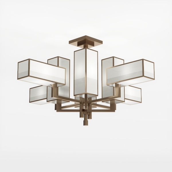 6-Light Modern Metal Geometric Chandelier，Kitchen