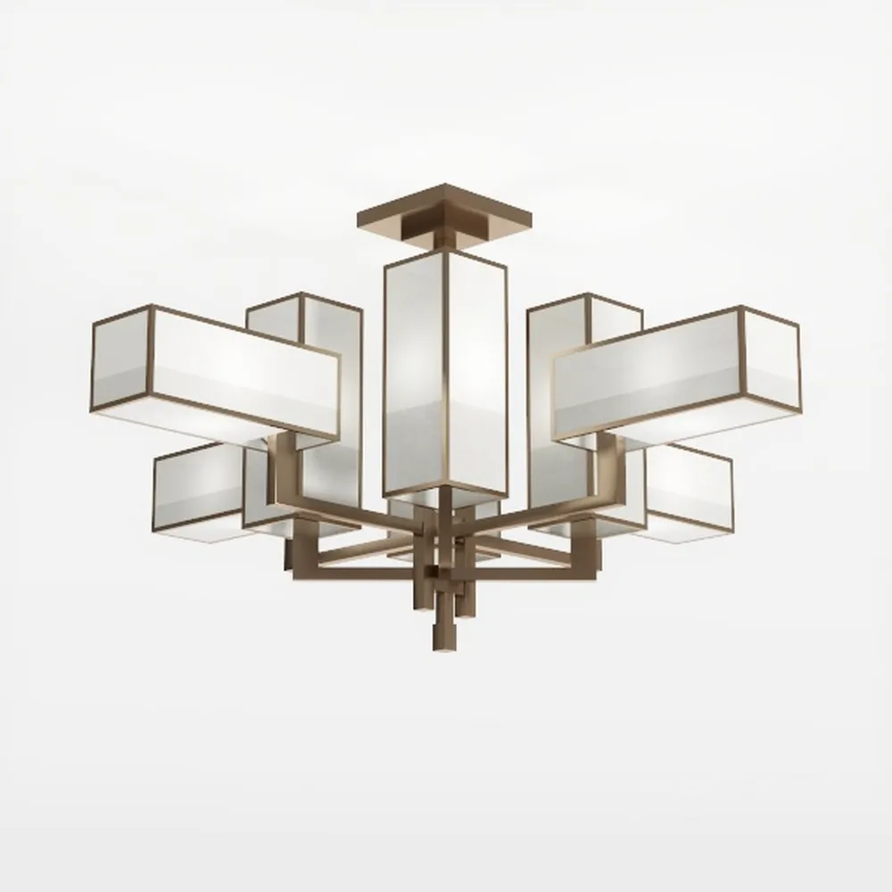 6-Light Modern Metal Geometric Chandelier,Kitchen