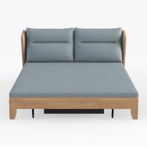 Modern Solid Wood Fabric Convertible Sofa Bed 3D Model
