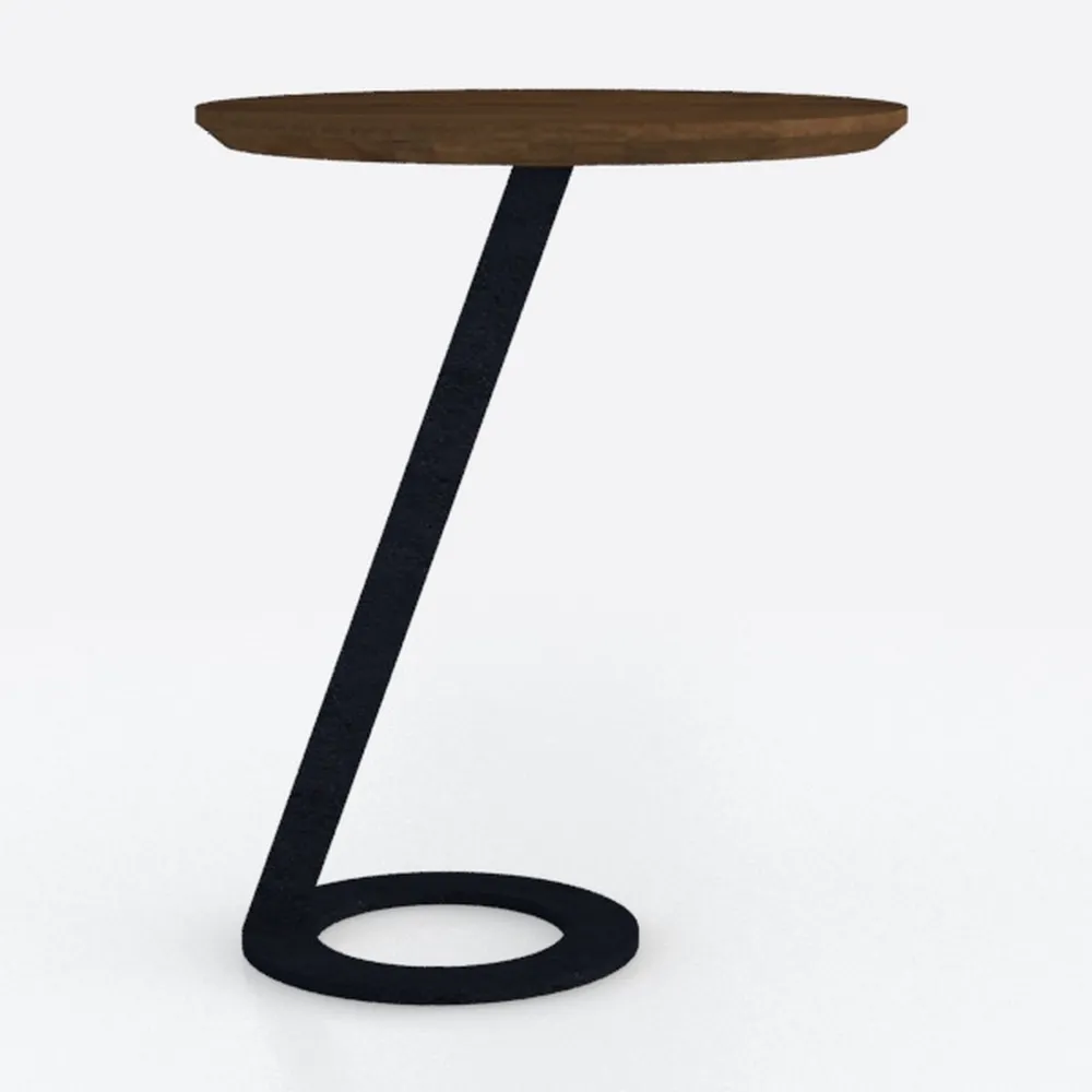 C-Shaped Handmade End Table, Side Table for