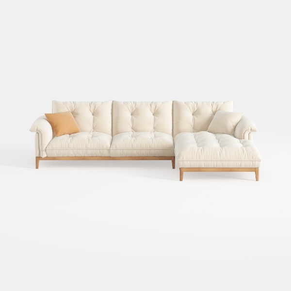 Sofa with Golden Legs, Detachable Cushions, with