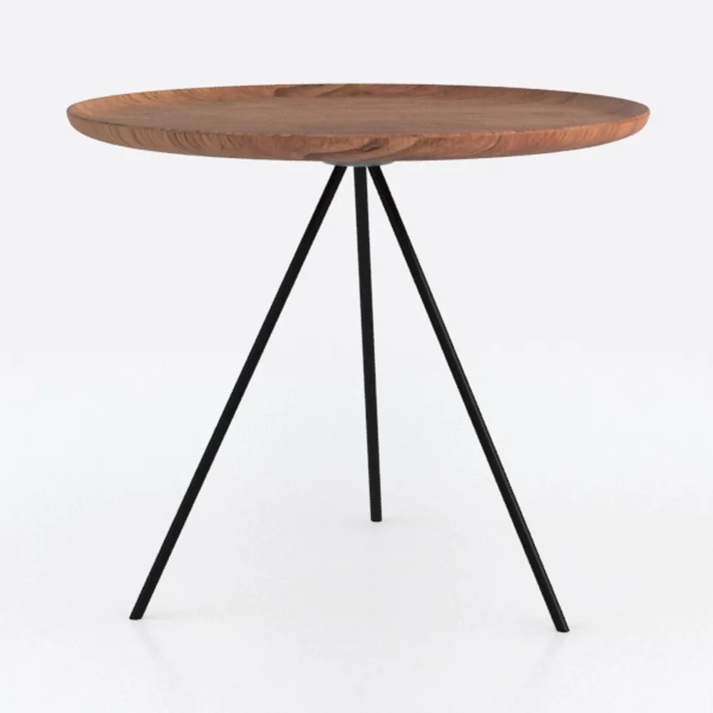 SAYGOER Small Triangle Side Table, Mid Century