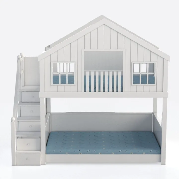 Acme Rohan Cottage Twin Over Twin Bunk Bed in Whit