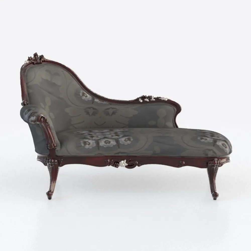 Hammett Charcoal Button Tufted Chaise Lounge