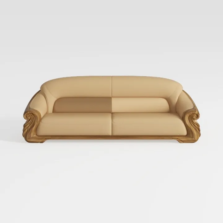 Solid Wood Sofa Wood Skeleton Shaped Sofa Living