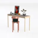Scrivania da Ufficio Portatile Moderna con cassetto - Semplice Tavolo da Scrittura in Legno per casa e Studio, Tavolo per Laptop - 80x50x75 cm (31x20x30 Pollici) - Ideale per Piccoli spazi Left 45 Degree View