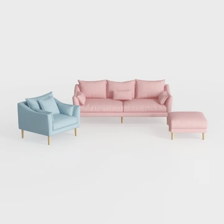 2 Piece Velvet Upholstered Sofa Sets,Loveseat and 
