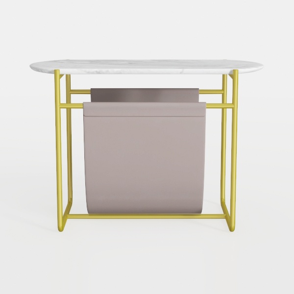 Tribesigns Modern Gold White Console Table with