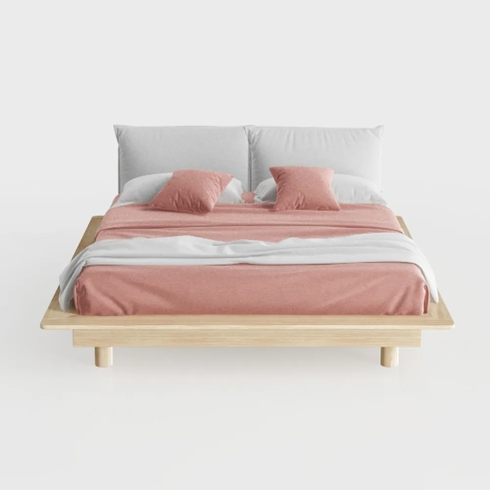 Allora Mid-Century Wood Platform Queen Bed in Anti
