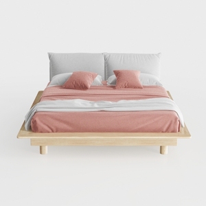 Allora Mid-Century Wood Platform Queen Bed in Anti
