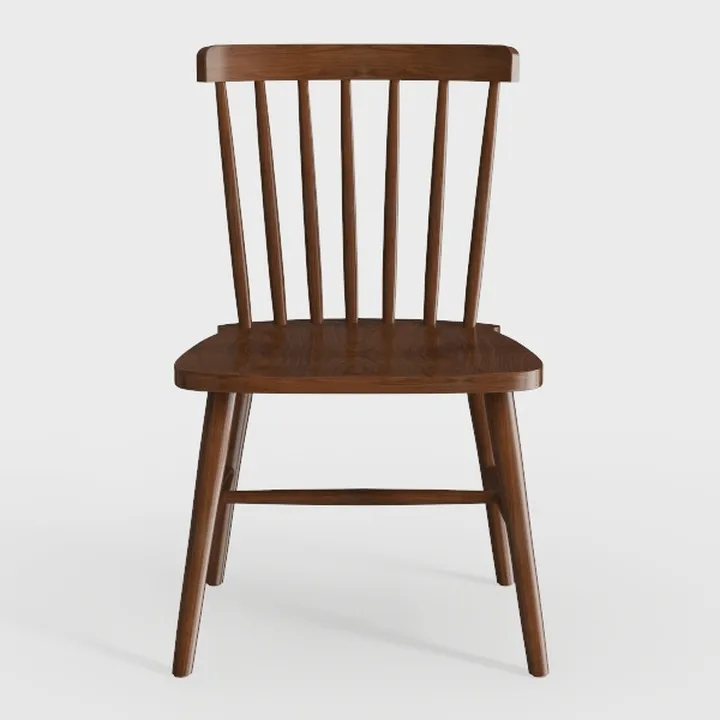Minimalist Solid Walnut Wood Dining Chair 3D Model