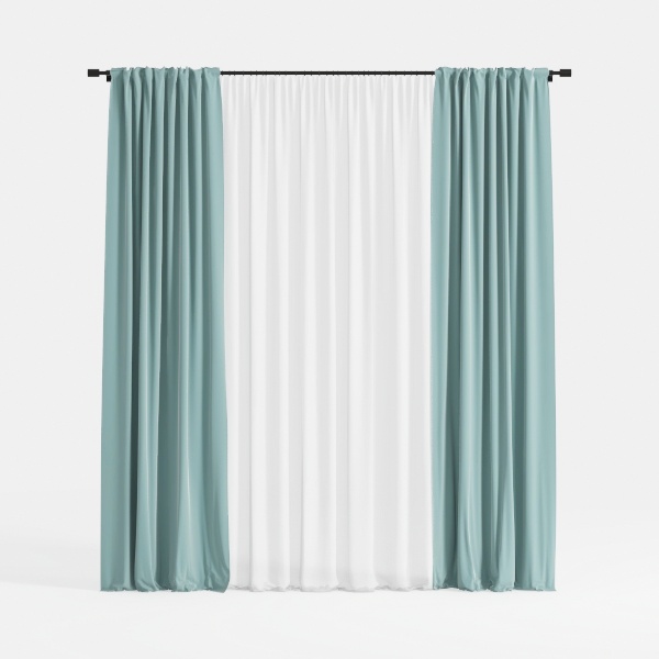 96 Inch Long Light Green Pinch Pleated 100% 