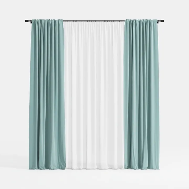 96 Inch Long Light Green Pinch Pleated 100% 