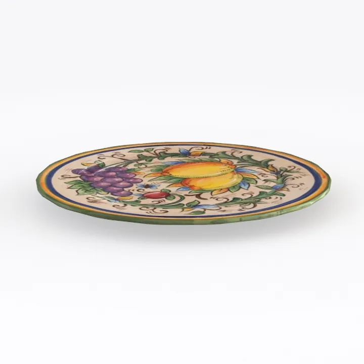 Vintage Hand Painted Ceramic Decorative Plate 3D Model