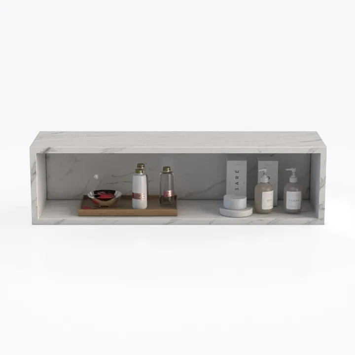 Minimalist Marble Floating Bathroom Shelf Storage 3D Model