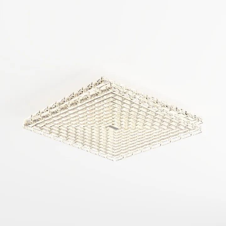 20" Gold Square Flush Mount Crystal Ceiling Light 
