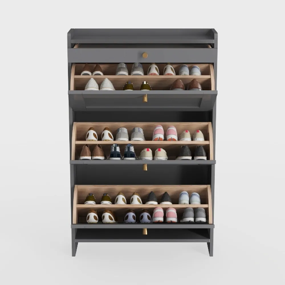 IRONCK Shoe Cabinet Storage with 2 Flip Drawers