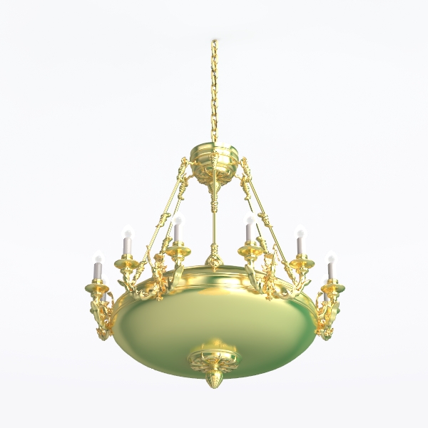 KCO Lighting Vintage Green Ribbed Glass Flush