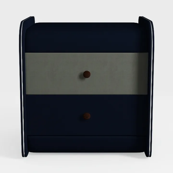 HNEBC Black Nightstand with Wireless Charging