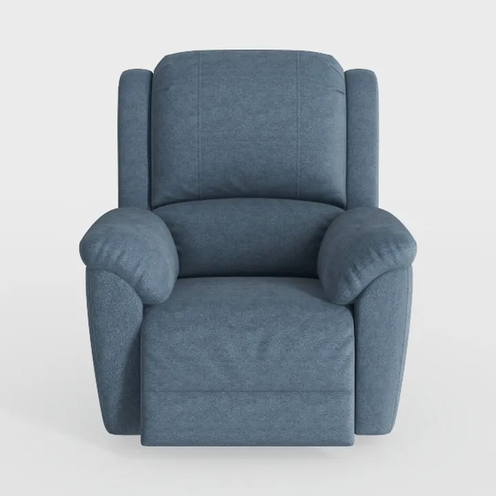 Minimalist Blue Fabric Recliner Armchair 3D Model