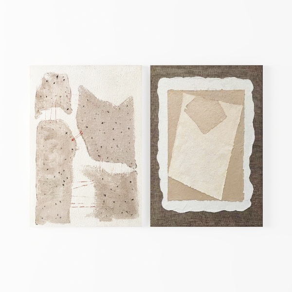 NBAODAN White and Gold Wall Art Abstract Canvas