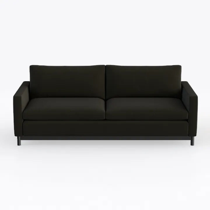 Leather Sofa Modern Couch with Wooden Legs for Liv